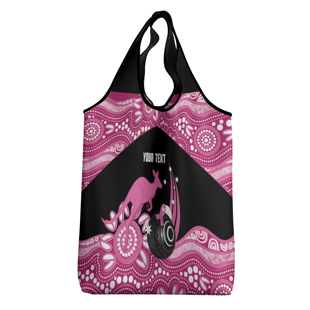 Bowls Australia Breast Cancer Custom Grocery Bag Think Pink Aboriginal Art