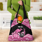 Bowls Australia Breast Cancer Custom Grocery Bag Think Pink Aboriginal Art