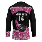 Bowls Australia Breast Cancer Custom Hockey Jersey Think Pink Aboriginal Art