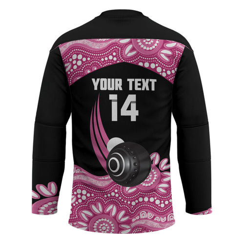 Bowls Australia Breast Cancer Custom Hockey Jersey Think Pink Aboriginal Art