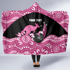 Bowls Australia Breast Cancer Custom Hooded Blanket Think Pink Aboriginal Art