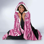 Bowls Australia Breast Cancer Custom Hooded Blanket Think Pink Aboriginal Art