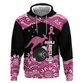 Bowls Australia Breast Cancer Custom Hoodie Think Pink Aboriginal Art