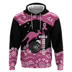 Bowls Australia Breast Cancer Custom Hoodie Think Pink Aboriginal Art