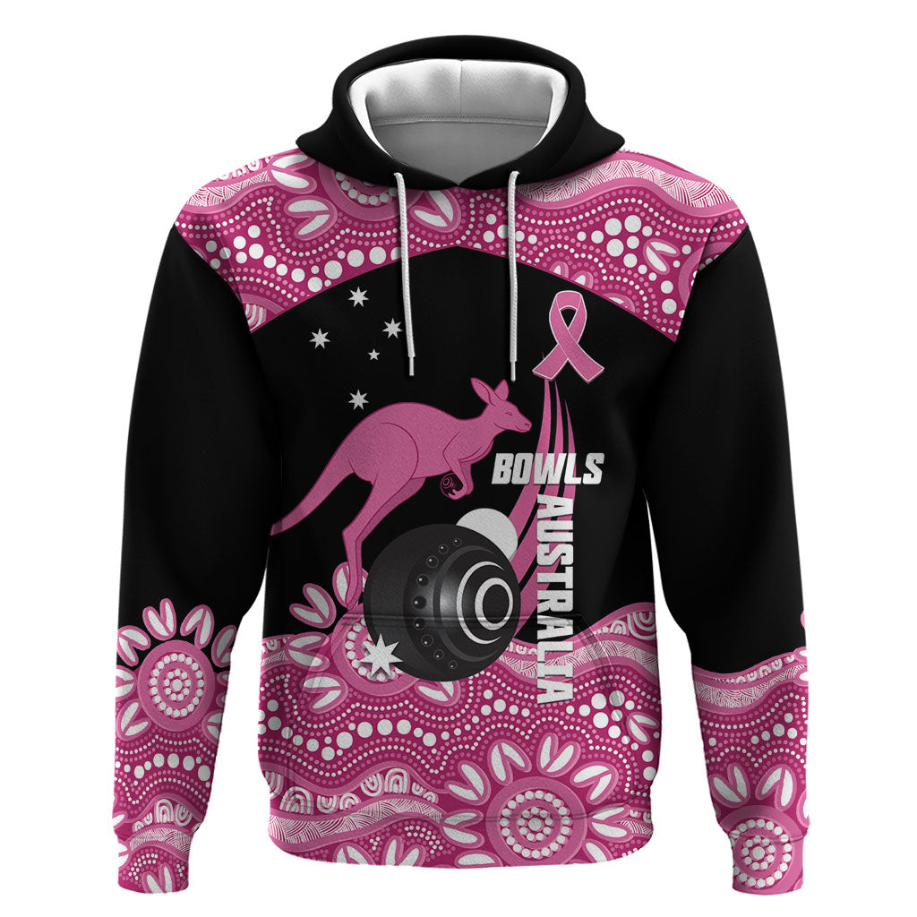 Bowls Australia Breast Cancer Custom Hoodie Think Pink Aboriginal Art