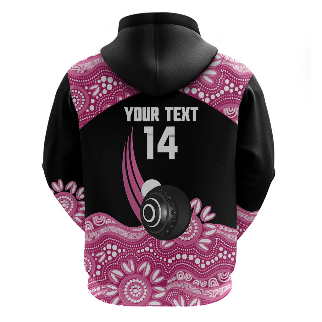 Bowls Australia Breast Cancer Custom Hoodie Think Pink Aboriginal Art