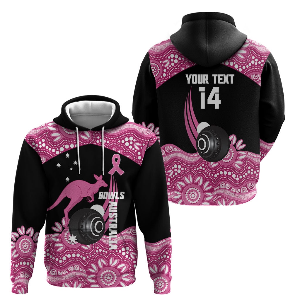 Bowls Australia Breast Cancer Custom Hoodie Think Pink Aboriginal Art