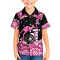 Bowls Australia Breast Cancer Custom Kid Hawaiian Shirt Think Pink Aboriginal Art