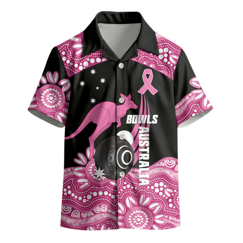 Bowls Australia Breast Cancer Custom Kid Hawaiian Shirt Think Pink Aboriginal Art