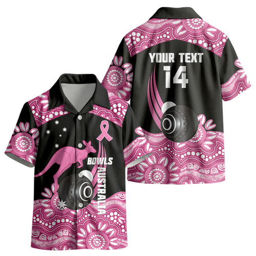 Bowls Australia Breast Cancer Custom Kid Hawaiian Shirt Think Pink Aboriginal Art