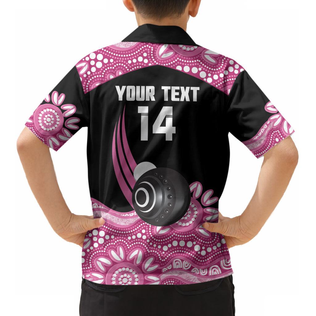 Bowls Australia Breast Cancer Custom Kid Hawaiian Shirt Think Pink Aboriginal Art