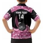 Bowls Australia Breast Cancer Custom Kid Hawaiian Shirt Think Pink Aboriginal Art