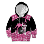 Bowls Australia Breast Cancer Custom Kid Hoodie Think Pink Aboriginal Art