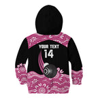 Bowls Australia Breast Cancer Custom Kid Hoodie Think Pink Aboriginal Art