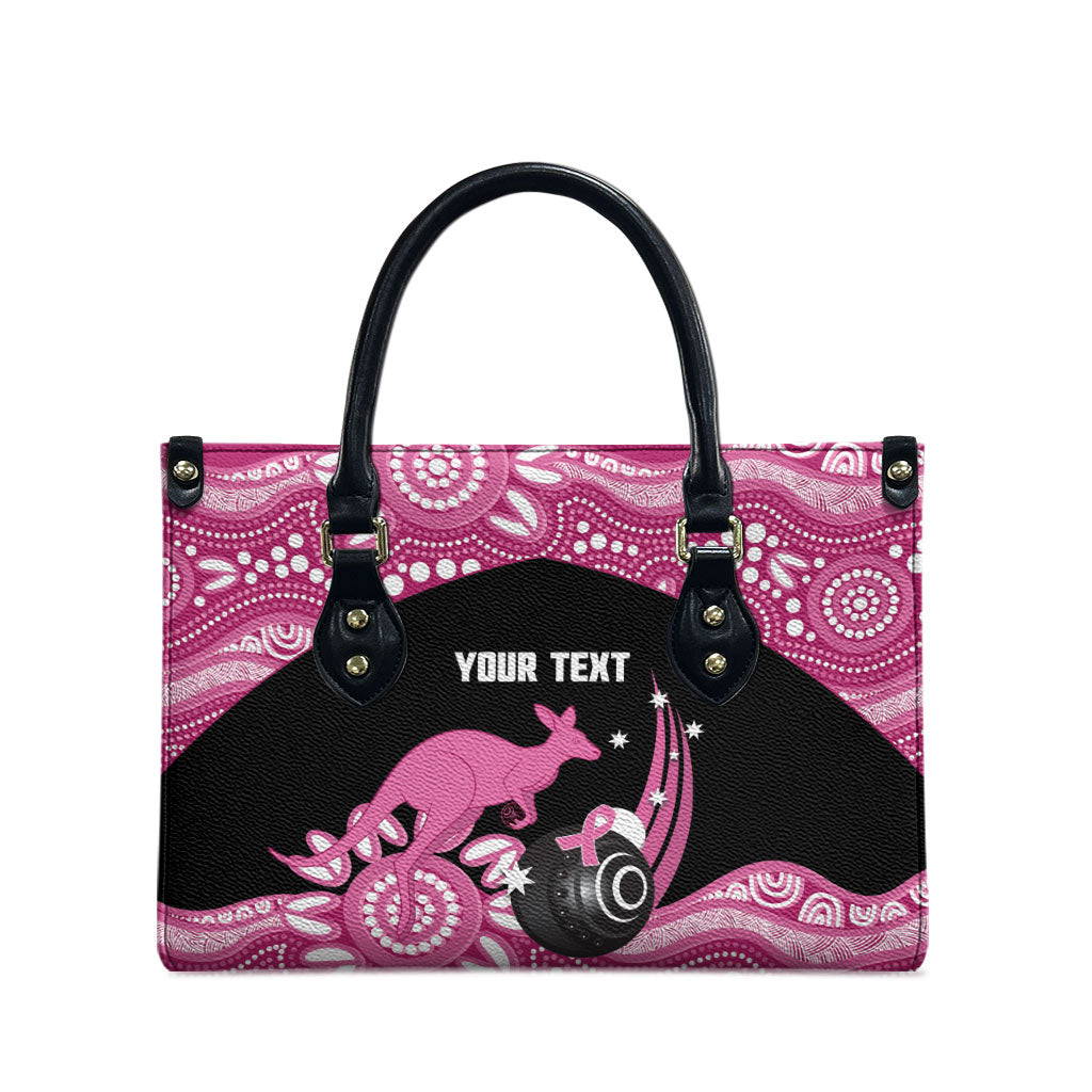 Bowls Australia Breast Cancer Custom Leather Bag Think Pink Aboriginal Art