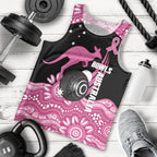 Bowls Australia Breast Cancer Custom Men Tank Top Think Pink Aboriginal Art
