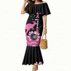 Bowls Australia Breast Cancer Custom Mermaid Dress Think Pink Aboriginal Art