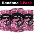 Bowls Australia Breast Cancer Custom Neck Gaiter Think Pink Aboriginal Art