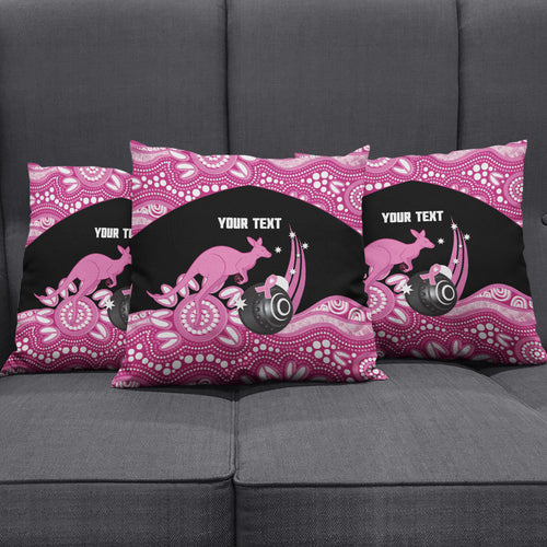 Bowls Australia Breast Cancer Custom Pillow Cover Think Pink Aboriginal Art