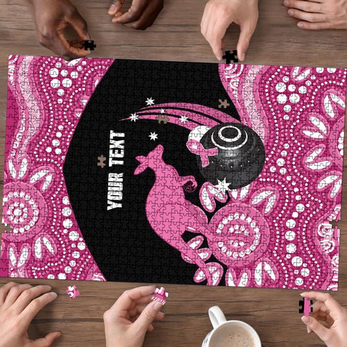 Bowls Australia Breast Cancer Custom Puzzle Think Pink Aboriginal Art