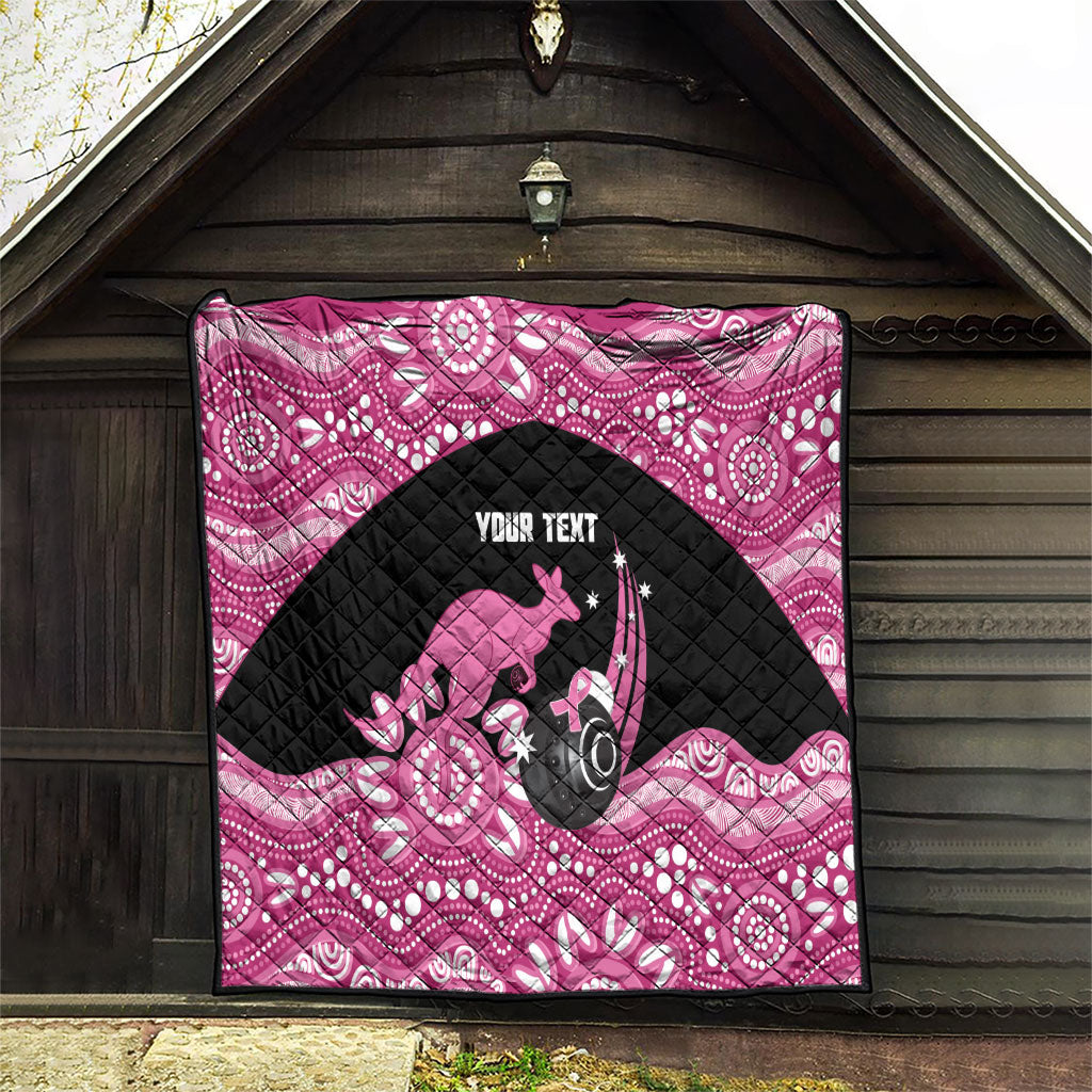 Bowls Australia Breast Cancer Custom Quilt Think Pink Aboriginal Art