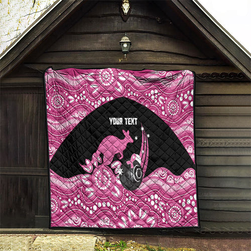 Bowls Australia Breast Cancer Custom Quilt Think Pink Aboriginal Art