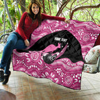 Bowls Australia Breast Cancer Custom Quilt Think Pink Aboriginal Art