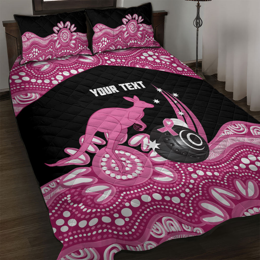 Bowls Australia Breast Cancer Custom Quilt Bed Set Think Pink Aboriginal Art