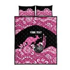 Bowls Australia Breast Cancer Custom Quilt Bed Set Think Pink Aboriginal Art