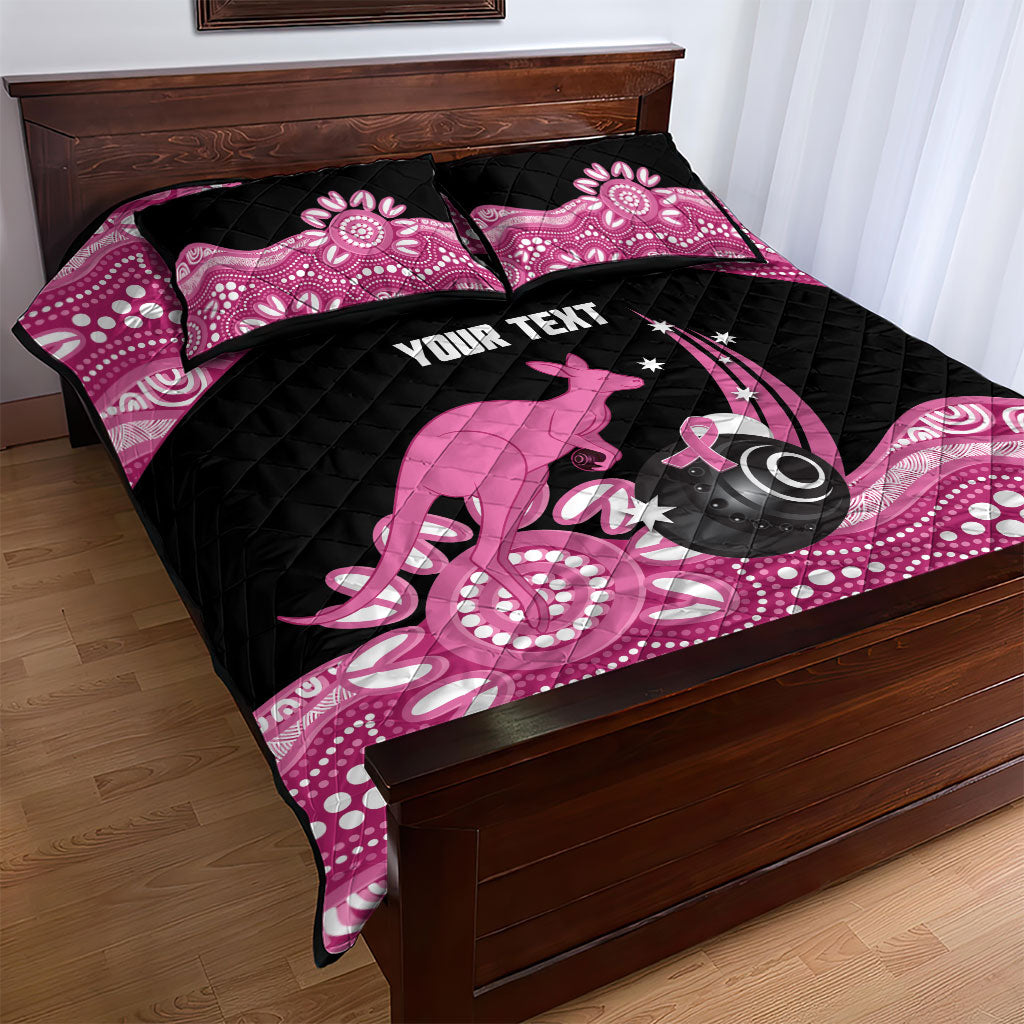 Bowls Australia Breast Cancer Custom Quilt Bed Set Think Pink Aboriginal Art