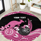 Bowls Australia Breast Cancer Custom Round Carpet Think Pink Aboriginal Art
