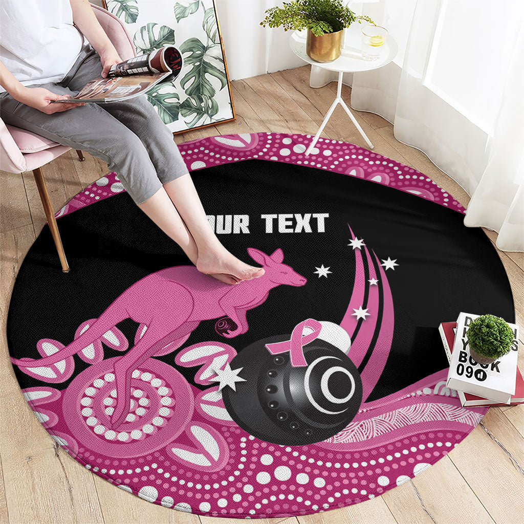 Bowls Australia Breast Cancer Custom Round Carpet Think Pink Aboriginal Art