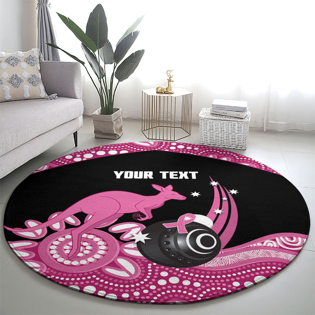 Bowls Australia Breast Cancer Custom Round Carpet Think Pink Aboriginal Art