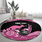 Bowls Australia Breast Cancer Custom Round Carpet Think Pink Aboriginal Art
