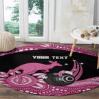 Bowls Australia Breast Cancer Custom Round Carpet Think Pink Aboriginal Art