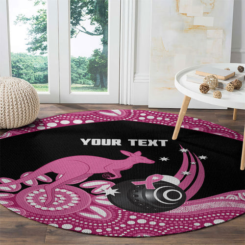 Bowls Australia Breast Cancer Custom Round Carpet Think Pink Aboriginal Art
