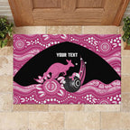 Bowls Australia Breast Cancer Custom Rubber Doormat Think Pink Aboriginal Art