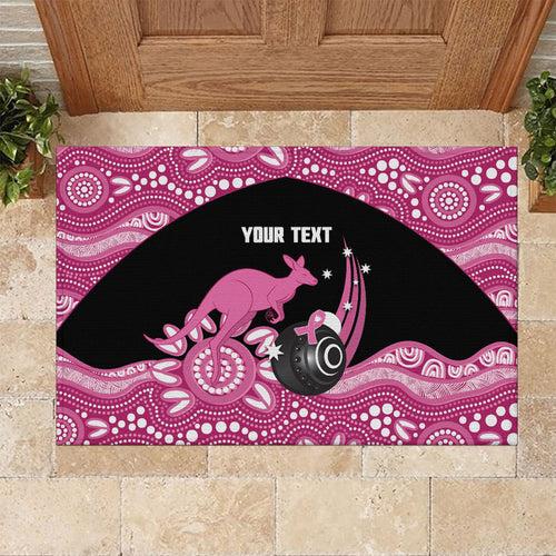 Bowls Australia Breast Cancer Custom Rubber Doormat Think Pink Aboriginal Art