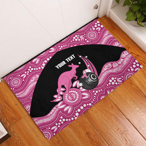 Bowls Australia Breast Cancer Custom Rubber Doormat Think Pink Aboriginal Art