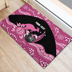 Bowls Australia Breast Cancer Custom Rubber Doormat Think Pink Aboriginal Art