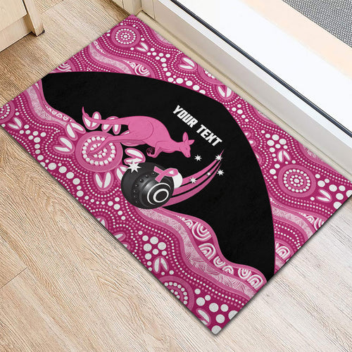 Bowls Australia Breast Cancer Custom Rubber Doormat Think Pink Aboriginal Art