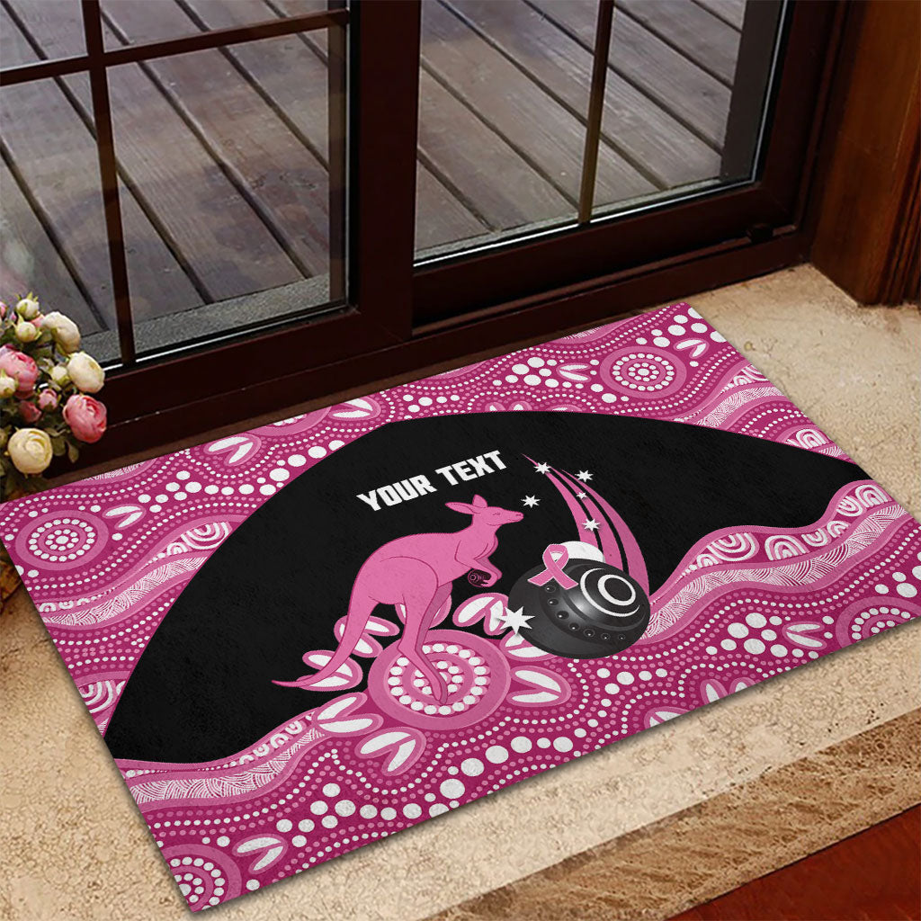 Bowls Australia Breast Cancer Custom Rubber Doormat Think Pink Aboriginal Art