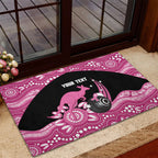 Bowls Australia Breast Cancer Custom Rubber Doormat Think Pink Aboriginal Art
