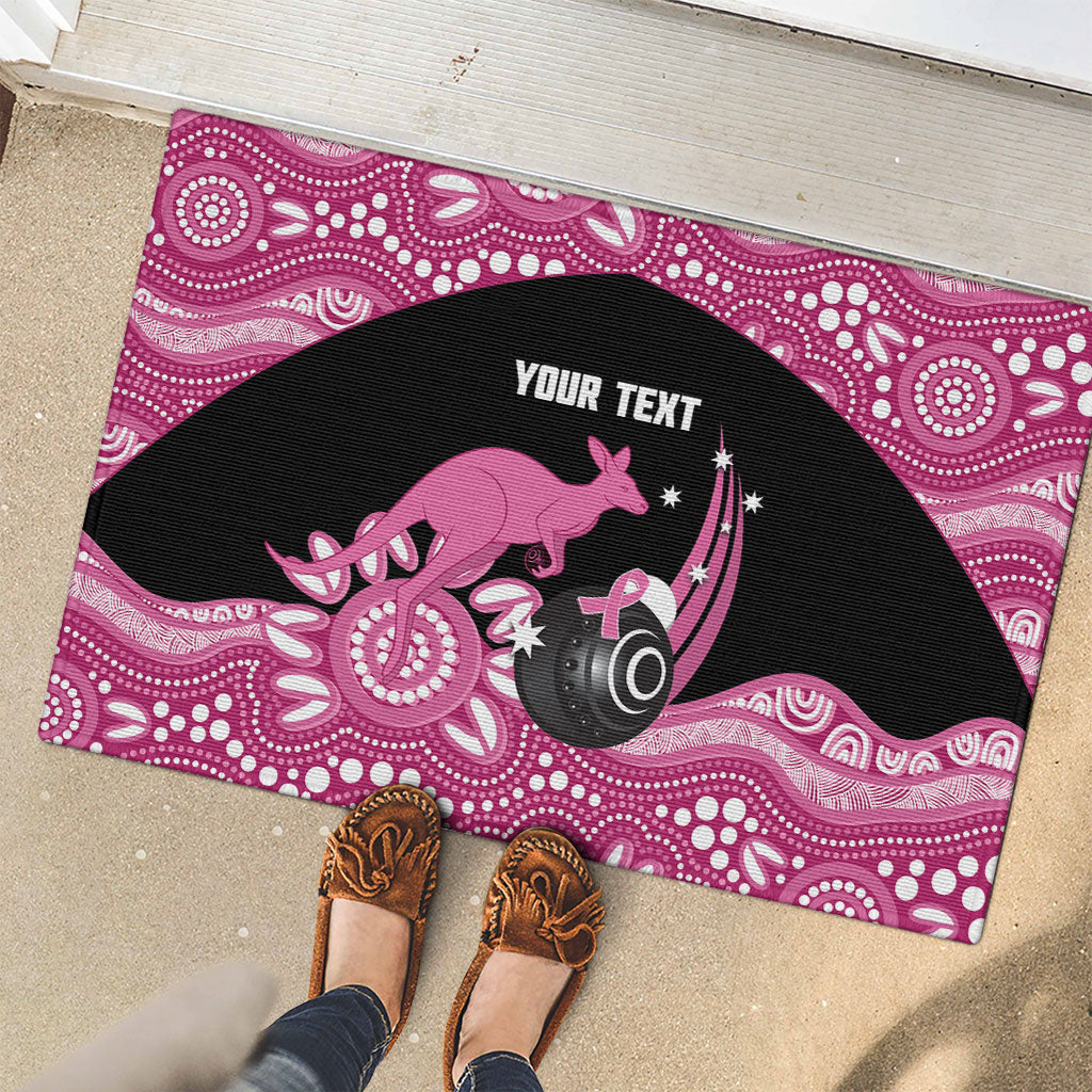Bowls Australia Breast Cancer Custom Rubber Doormat Think Pink Aboriginal Art