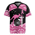 Bowls Australia Breast Cancer Custom Rugby Jersey Think Pink Aboriginal Art