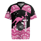 Bowls Australia Breast Cancer Custom Rugby Jersey Think Pink Aboriginal Art