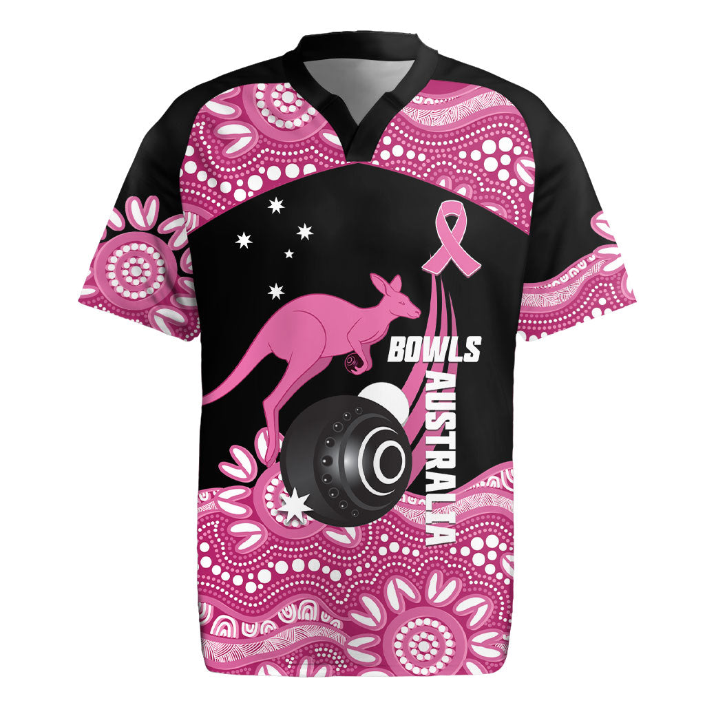 Bowls Australia Breast Cancer Custom Rugby Jersey Think Pink Aboriginal Art