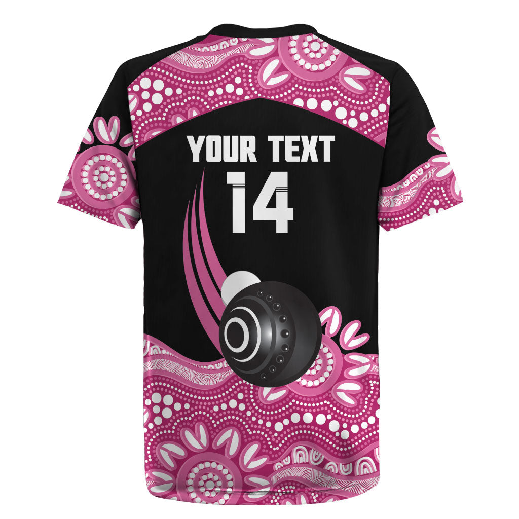 Bowls Australia Breast Cancer Custom Rugby Jersey Think Pink Aboriginal Art