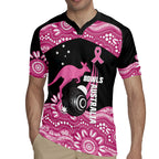 Bowls Australia Breast Cancer Custom Rugby Jersey Think Pink Aboriginal Art