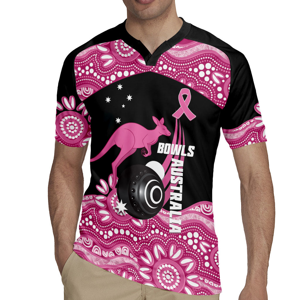 Bowls Australia Breast Cancer Custom Rugby Jersey Think Pink Aboriginal Art